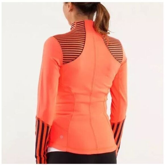 Women's Orange Striped Jacket - Picture 2 of 10